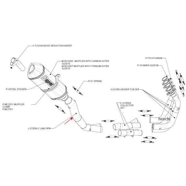 アクラポビッチ AKRAPOVIC リンクパイプ レーシングライン 08年以降 ハヤブサ GSX1300R ステンレス L-S13R2L/1 JP店