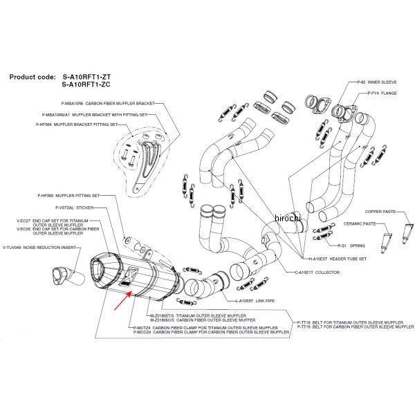 アクラポビッチ AKRAPOVIC リペアサイレンサー Z-TYPE 09年-11年 アプリリア RSV4、TUONO V4 カーボン M-Z01805C/5 JP店