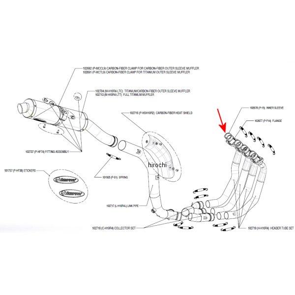 アクラポビッチ AKRAPOVIC リペアフランジ 04年-05年 ファイアブレード CBR1000RR P-F14 JP店