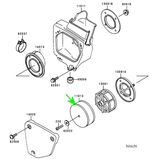 カワサキ純正 エレメント エアフィルター 11013-1121 JP店