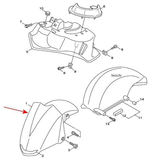 ヤマハ純正 フロント フェンダー 4C6-F1511-00-P0 JP店
