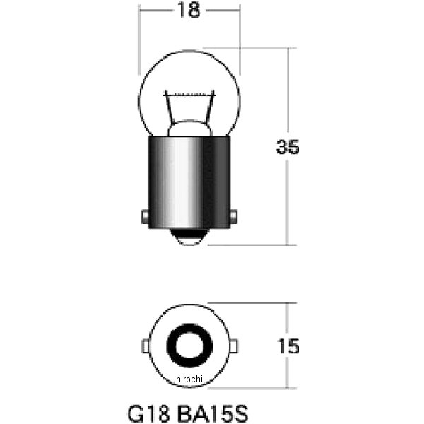 【メーカー在庫あり】 M&H マツシマ ノーマルバルブ 12V23W 小型ランプ改造用 ウインカー/ストップ球 (クリア) 1箱 (10個入り) B-5115 JP店 2