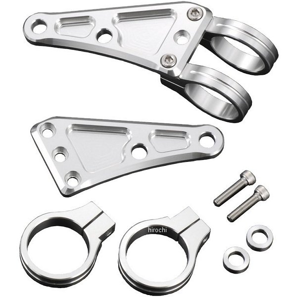 Rakuten - 【メーカー在庫あり】 ポッシュ POSH マシンドヘッドライトステー 2クランプタイプ φ39mm シルバー 031148-03 JP店