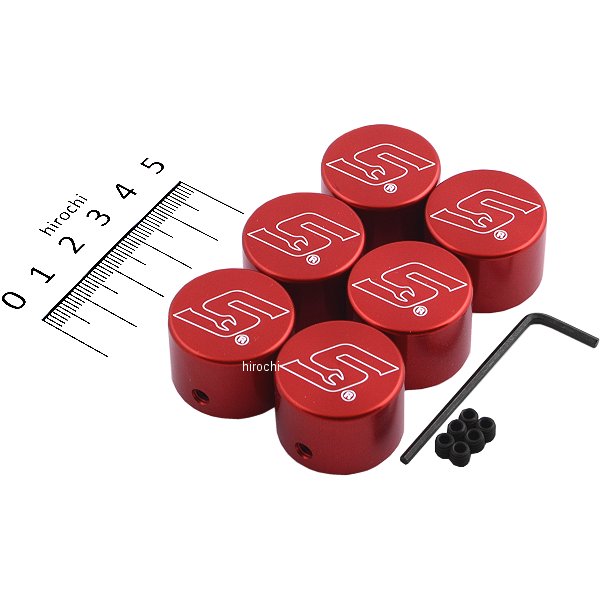 スナップオン Snap-on ストレージ アクセサリー アルマイトキャスターボルトカバー レッド 6個入 KACAP..