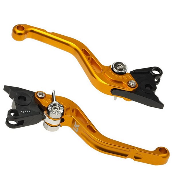 【メーカー在庫あり】 ユーカナヤ U-KANAYA ビレットレバーセット スタンダードタイプ ショート CBR250R、CB250F、NS-1 ゴールド HO022-042-0202 JP店