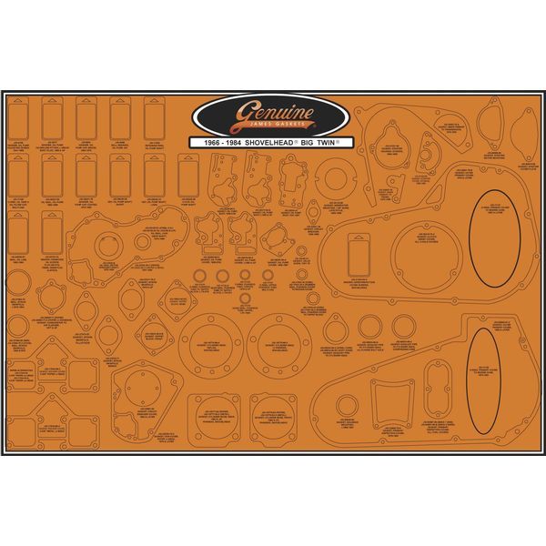 【メーカー在庫あり】 047724 ジェームズ JAMES ガスケット ディスプレイ ボード 66年-84年 ショベルヘ..