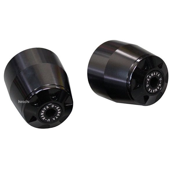 【メーカー在庫あり】 ユーカナヤ U-KANAYA アルミビレット バーエンド φ22ハンドルバー 汎用品 黒/黒 BEBK-BK JP店