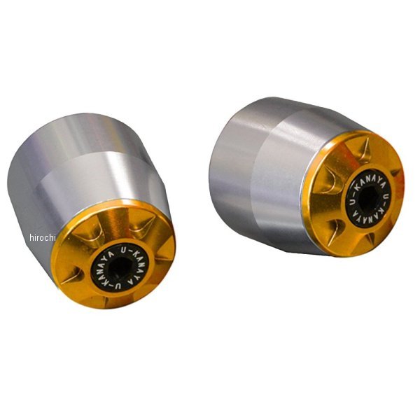 【メーカー在庫あり】 ユーカナヤ U-KANAYA アルミビレット バーエンド φ22ハンドルバー 汎用品 シルバ..