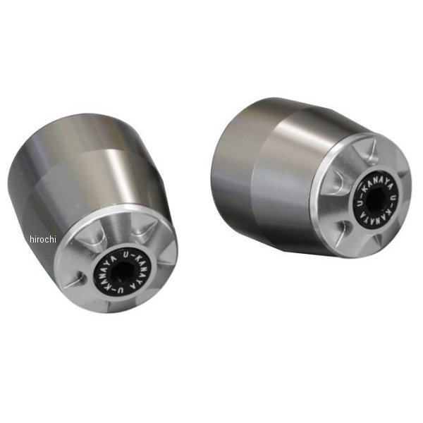 【メーカー在庫あり】 ユーカナヤ U-KANAYA アルミビレット バーエンド φ22ハンドルバー 汎用品 チタン/シルバー BETI-SV JP店(2)