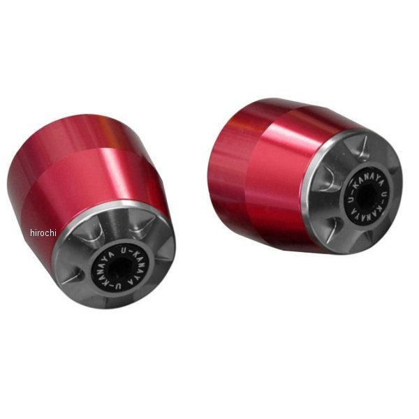 【メーカー在庫あり】 ユーカナヤ U-KANAYA アルミビレット バーエンド 全年式 YZF-R3、YZF-R25 赤/チタン BERD-YA040-TI JP店