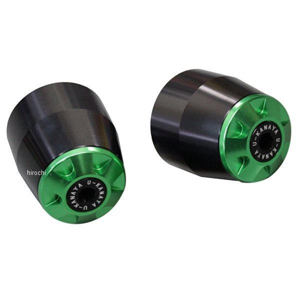 【メーカー在庫あり】 ユーカナヤ U-KANAYA アルミビレット バーエンド 全年式 ニンジャ1000 黒/緑 BEB..