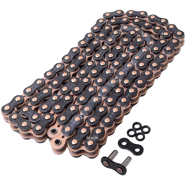 【メーカー在庫あり】 EKチェーン 江沼チェーン シリーズ 112L カシメジョイント 黒/ゴールド 520SRX2 ..
