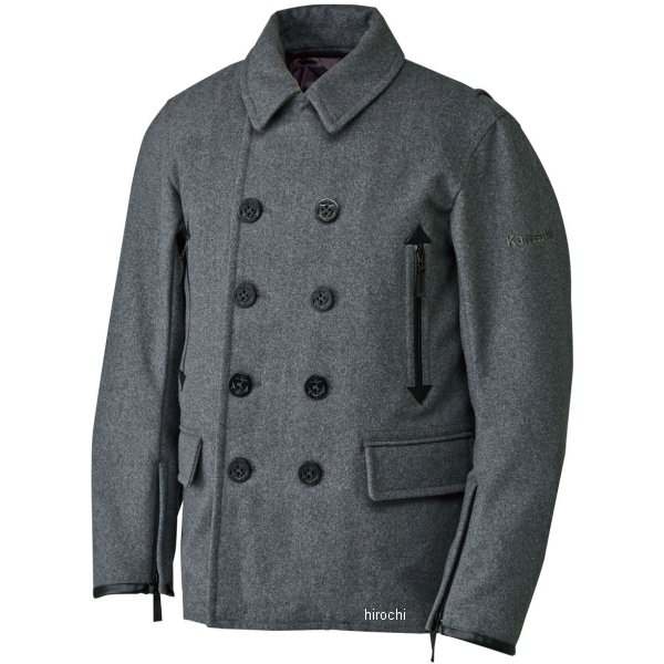 Pea Coat - J80012750 カワサキ純正 秋冬モデル カワサキライディングピーコート グレー Mサイズ J8001-2750 JP店