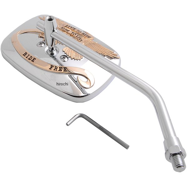 【USA在庫あり】 エムゴ EMGO ミラー ライドフリー 10mm クローム/ゴールド(左) 2031758 JP