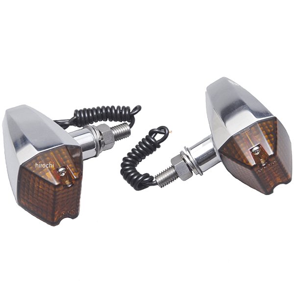 ポッシュ POSH プリズムウインカー M8 左右セット メッキ/オレンジ 200520 JP店