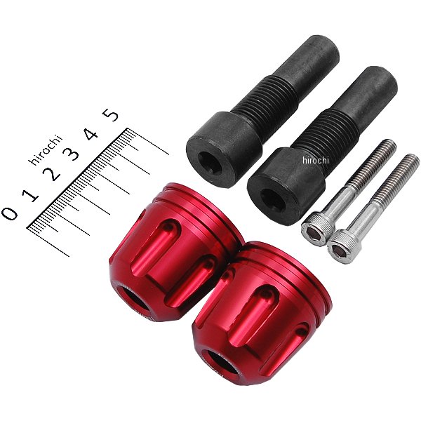 アクティブ ACTIVE アルミバーエンド リボルバー φ33 赤 左右ペア 60800208 JP店