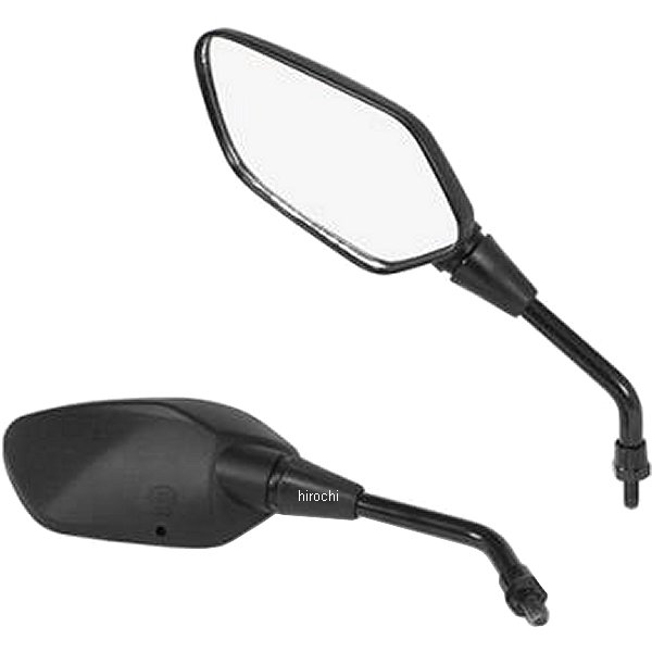 【メーカー在庫あり】 SP武川 ポリゴンラウンドミラーセット 汎用 M10正ネジ 黒 左右 06-01-1134 JP店