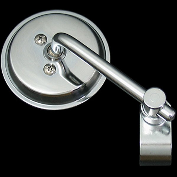 【メーカー在庫あり】 ネオファクトリー 3インチ ショートステム ラウンド ミラー クランプ付き クローム 1個売り 000131 JP店