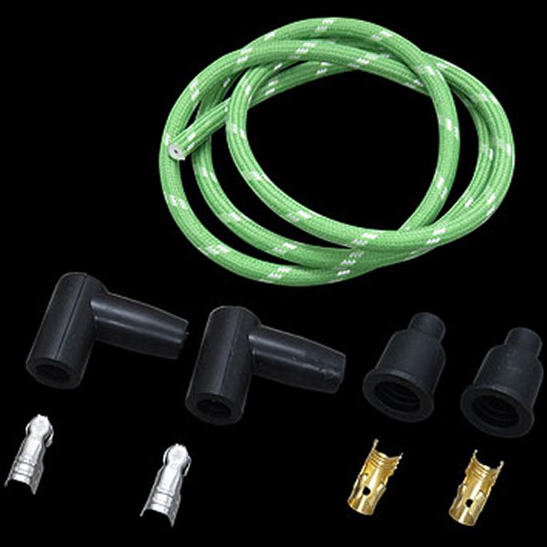 【メーカー在庫あり】 ネオファクトリー 布巻きプラグコードセット 99年以前 BigTwin、03年以前 XL 緑 ..