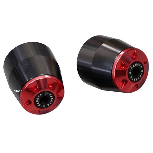 【メーカー在庫あり】 ユーカナヤ U-KANAYA アルミビレットハンドルバーエンド 17年以降 GSX250R 黒/赤 BEBK-SU53-RD JP店