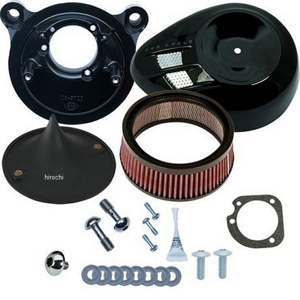 Other - S&S ステルスエアクリーナーキット エアストリームBK 01年-17年 TWIN CAM （ケーブル2本引） 170-0480 JP店