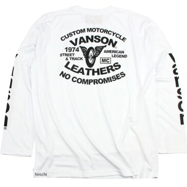 バンソン VANSON 2020年春夏モデル コットンロングTシャツ 白/黒 Lサイズ VS20807S JP店