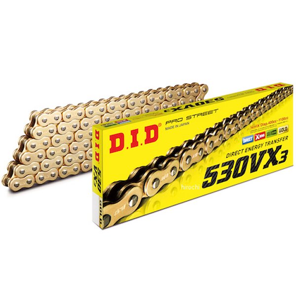 DID 大同工業 チェーン 530VX3 VXシリーズ Xリング ゴールド 106L カシメ 4525516466646 JP店(2.0)