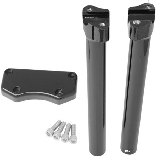 【USA在庫あり】 DRAG 1インチハンドルバー 12インチ(305mm)高 ライザー クランプ付き 黒 0602-0599 JP店