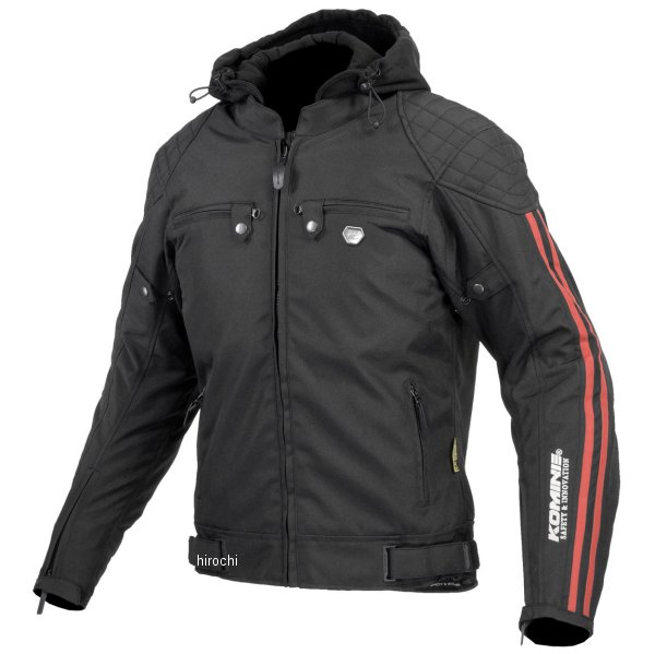 【メーカー在庫あり】 JK-614 コミネ KOMINE 秋冬モデル プロテクト ウインターパーカー 黒/赤 XLサイ..