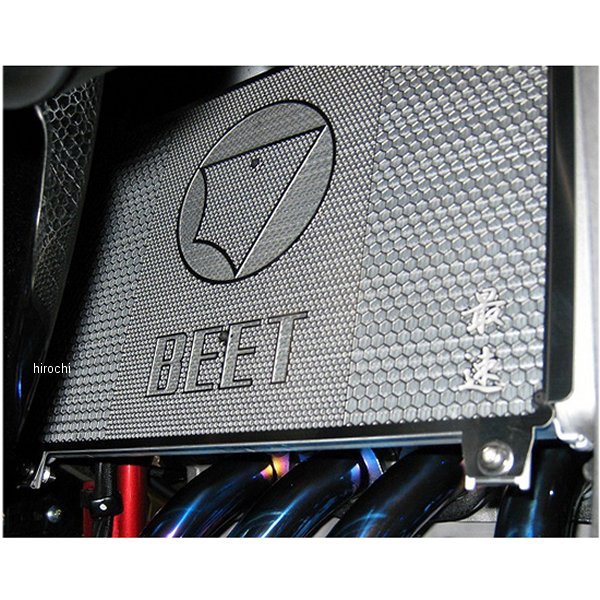 ビート BEET ラジエターガード21年-22年 カワサキ Ninja ZX-25R石跳ねなどからラジエターコアを守ります。ラジエター取り付け位置を利用し、取り付け簡単。BEETロゴをデザインしドレスアップパーツとしても。0621-KG2-00楽天 JP店　