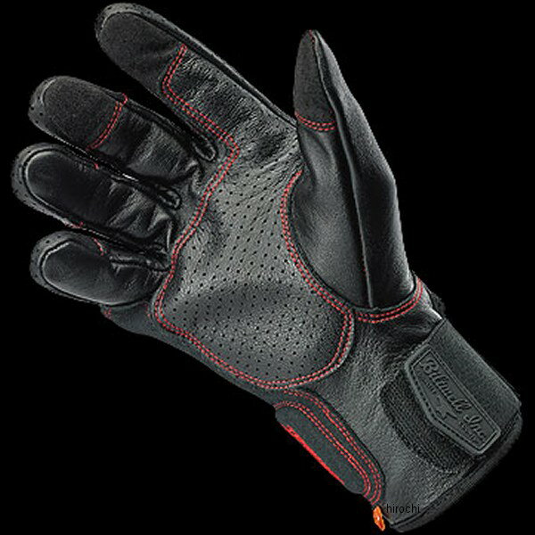 【メーカー在庫あり】 ビルトウェル Biltwell グローブ BORREGO 黒/レッドライン Mサイズ 1506-0108-303 JP店 2