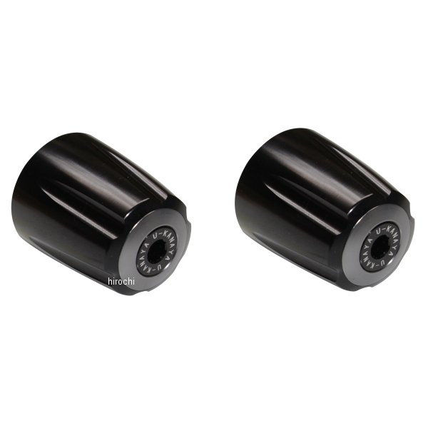 【メーカー在庫あり】 ユーカナヤ U-KANAYA アルミビレットハンドルバーエンド グルーヴタイプ ニンジャ400R/ニンジャ400 黒/チタン BEGVBK-KA045-TI JP店(2)