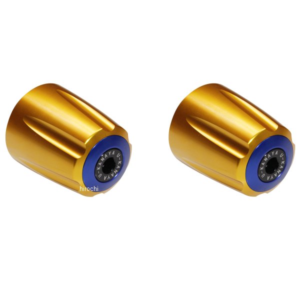 【メーカー在庫あり】 ユーカナヤ U-KANAYA アルミビレットハンドルバーエンド グルーヴタイプ NC700S/700X/NC750S/NC750X ゴールド/青 BEGVGD-HO38-BL JP店(2)