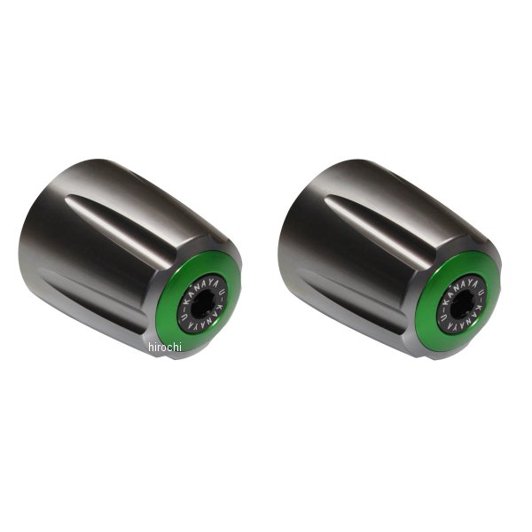 【メーカー在庫あり】 ユーカナヤ U-KANAYA アルミビレットハンドルバーエンド グルーヴタイプ CB1300SF チタン/緑 BEGVTI-HO9-GR JP店