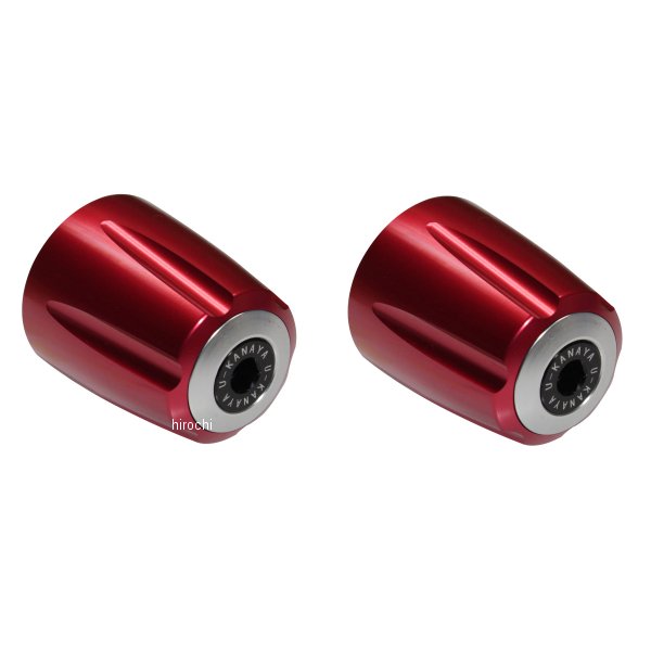 【メーカー在庫あり】 ユーカナヤ U-KANAYA アルミビレットハンドルバーエンド グルーヴタイプ XJR1200/XJR1300 赤/シルバー BEGVRD-YA11-SV JP店