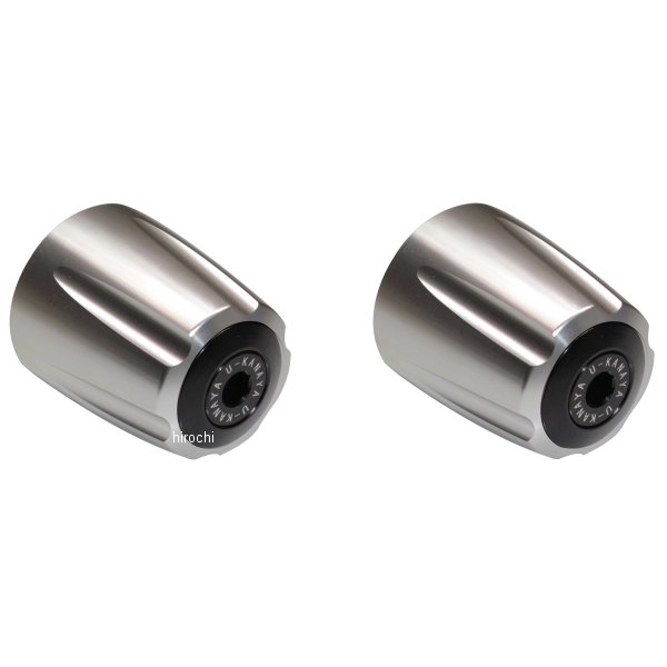 【メーカー在庫あり】 ユーカナヤ U-KANAYA アルミビレットハンドルバーエンド グルーヴタイプ N-MAX シルバー/黒 BEGVSV-YA044-BK JP店