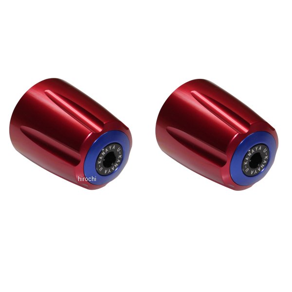 【メーカー在庫あり】 ユーカナヤ U-KANAYA アルミビレットハンドルバーエンド グルーヴタイプ ゼファー750/ゼファー750RS 赤/青 BEGVRD-KA42-BL JP店