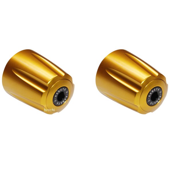 ユーカナヤ U-KANAYA アルミビレット バーエンド グルーヴタイプφ22ハンドルバー用（ハンドルパイプの内径が13〜17mmの車種に適合します)エンド本体:ゴールドエンドキャップ部:ゴールドサイズ:直径31mm、長さ36mm数量:2個入り重量:40g/1個セット内容:ハンドルバーエンド左右2個セット、専用取付キット(ボルト、カラー類)【仕様説明】高強度・耐食性に優れた6061アルミ材をカラーアルマイト処理しています。質感の高いフルマシニング加工のバーエンドです。バーエンド本体7色×エンドキャップ7色、合計49種類のカラーバリエーションで愛車のカスタムコーディネートに一役買います。バーエンド本体とエンドキャップを同色にした場合、アルマイトの特性上色が合わない場合があります。取付はボルトを締めるとアルミカラーが広がり固定するタイプです。【U-KANAYAとは】U-KANAYAの製品は元GPライダーの金谷秀夫氏と内商会のコラボレーションによる商品です。日本国内で専門のスタッフが製品の組み立て及び検品を行っており、安心してご使用いただけます。BEGVGD-GD楽天 JP店