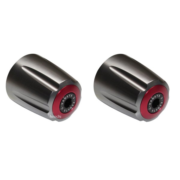 【メーカー在庫あり】 ユーカナヤ U-KANAYA アルミビレットハンドルバーエンド グルーヴタイプ ZRX400/ZRX400II チタン/赤 BEGVTI-KA19-RD JP店
