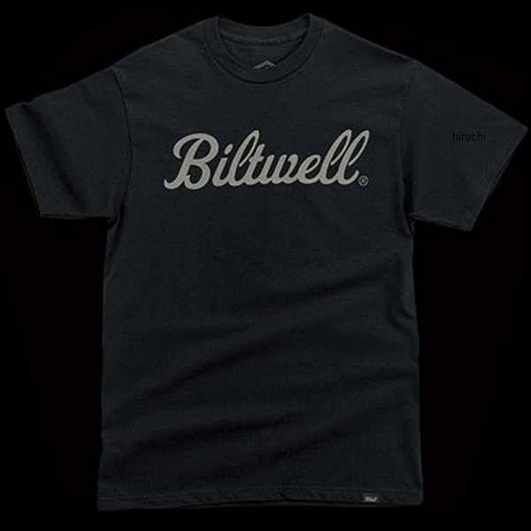 【メーカー在庫あり】 ビルトウェル Biltwell Tシャツ SCRIPT GREY 黒 Lサイズ 8101-038-004 JP店