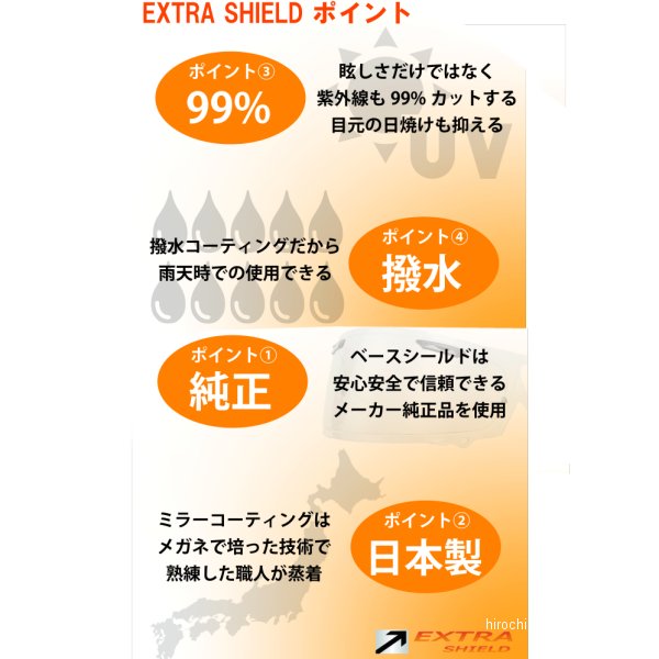 山城 エキストラ EXTRA SHIELD シールド CWR-1 ピンロック ダークスモーク/青 ショウエイ用 4547544039906 JP店 3