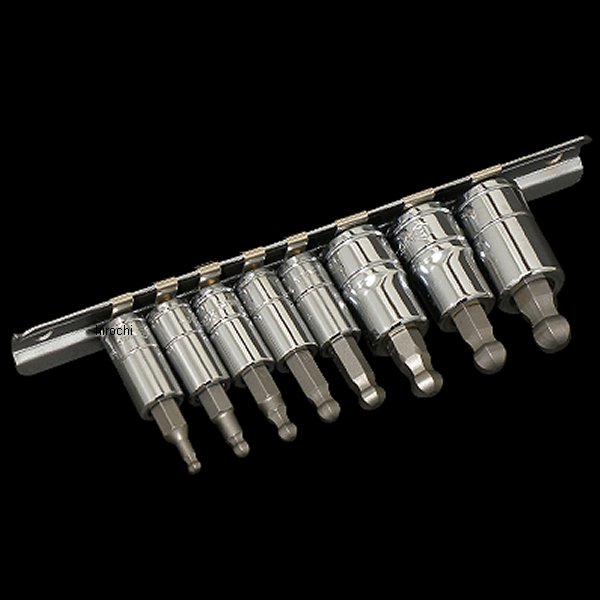  ジーニアスツールズ Genius Tools インチボールポイント六角ビットセット クローム 1/4、3/8差込角 BS-2308SR JP店
