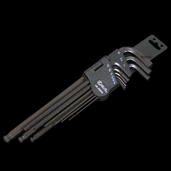【メーカー在庫あり】 ジーニアスツールズ Genius Tools インチボールポイント六角レンチセット L型 HK-009SB JP店