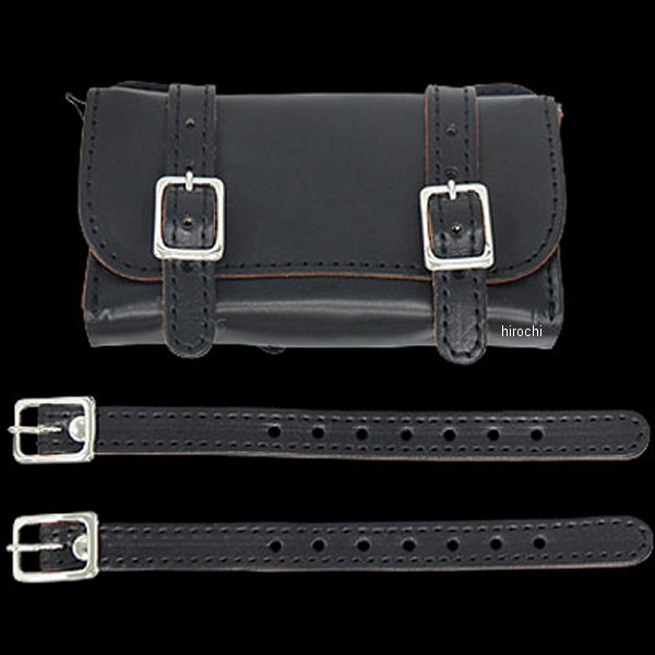 【メーカー在庫あり】 ラフテール Rough Tail グリースモンキーツーリングポーチBK ステッチBK×シルバー GRE-TP-BKBK-SL JP店