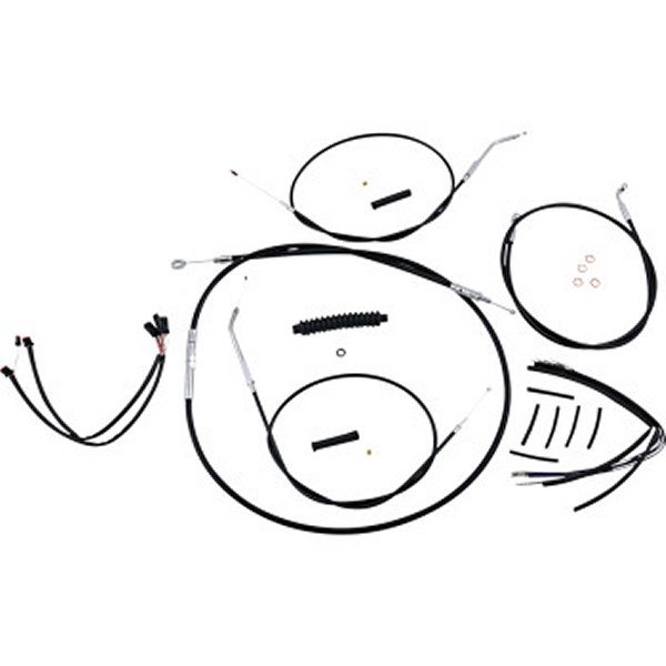 18年-21年 ハーレー XL1200NS Iron 1200 18年-19年 ハーレー XL1200XS Forty-Eight Special 16年-20年 ハーレー XL1200CX Roadster 14年-22年 ハーレー Forty-Eight 14年-22年 ハーレー XL883N Iron 883 14年-19年 ハーレー XL883L SuperLow 14年-19年 ハーレー XL1200C Sportster 1200 Custom 14年-17年 ハーレー XL1200T SuperLow 1200T ・高さ 14インチ(356mm)〜16インチ(406mm) エイプハンガー用。・キットは、高度に研磨されたクロームメッキのフィッティングを備えています。・ケーブルは、装備、構造、耐久性に関するすべてのハーレー純正仕様を満たすか、それを超える低労力、高効率の設計です。・マグナムXRブレーキラインは、頑丈な耐摩耗性ナイロンアウタージャケットに埋め込まれたヘビーゲージステンレス鋼の強化された構造を使用して、優れた耐久性と安全なライディングのための極端なブレーキ応答を実現します。・ケーブルとブレーキラインのコーティングは、塗料やクロームの優れた保護を提供します。・マニホールドを含むキットは、最適なハーレー標準装備の取り付けと外観を確保するために、すべてろう付けされた構造を使用しています。・マニホールドは-3AN接続を使用して簡単に設置できます。・キットには、スロットルケーブルとアイドルケーブルまたはスロットルバイワイヤーエクステンション、クラッチケーブルまたはXR油圧クラッチライン、XRブレーキライン、銅製クラッシュワッシャー、ハードウェア、ターンシグナル、スイッチ配線エクステンションが含まれます。・キットは、エイプハンガースタイルのハンドルバーと2インチ(51mm)のライザーの使用に基づいています。489663楽天 JP店　