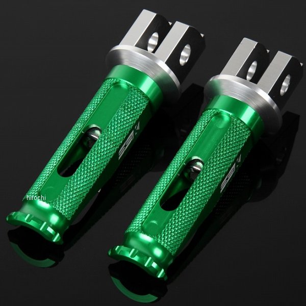 Tandem Steps - 【メーカー在庫あり】 スピードラ SPEEDRA アルミ削り出しタンデムステップ レーシングタイプ パッセンジャー用 シルバー/緑 AFPR114GN JP店