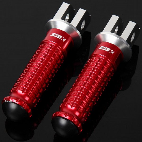 【メーカー在庫あり】 スピードラ SPEEDRA アルミ削り出しステップ スタンダードタイプ ライダー用 シルバー/赤 AFPS105RD JP店