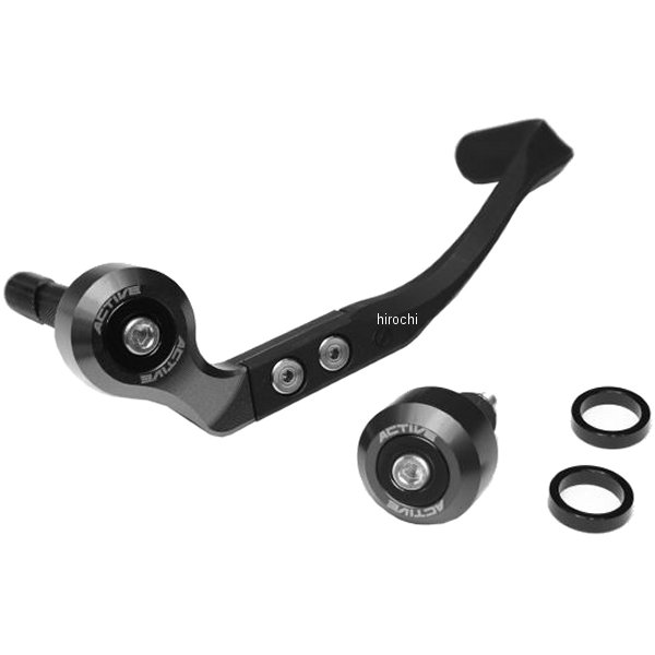 アクティブ ACTIVE ブレーキレバーガード&バーエンドフルセット ハンドル内径φ13.5-φ15.25用 ガンメタ..