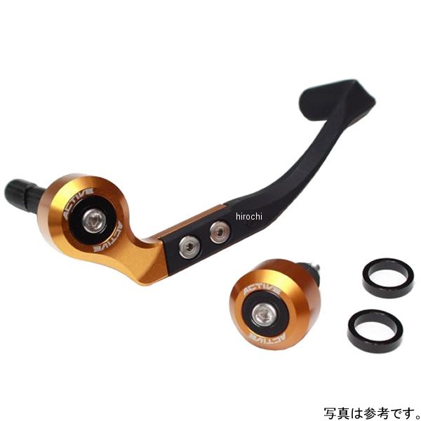 アクティブ ACTIVE ブレーキレバーガード&バーエンドフルセット ハンドル内径φ18.0-φ19.4用 ゴールド 3..