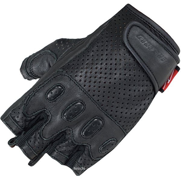 ラフ&ロード 春夏モデル パンチングレザーハーフフィンガーグローブDS 黒 XLサイズ RR8361BK5 JP店
